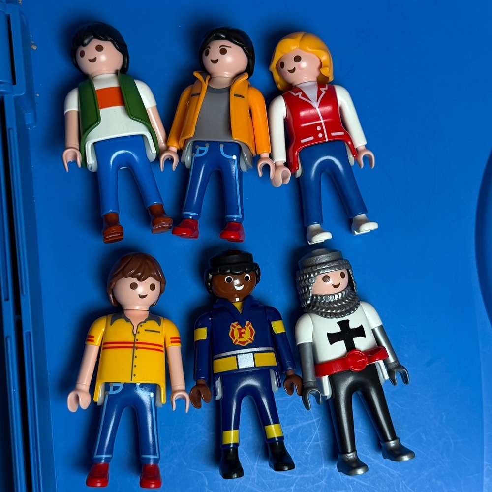 Playmobil Geobra Figures 90's Lot of 6 Knight Firefighter Casual Mixed 1992 1997